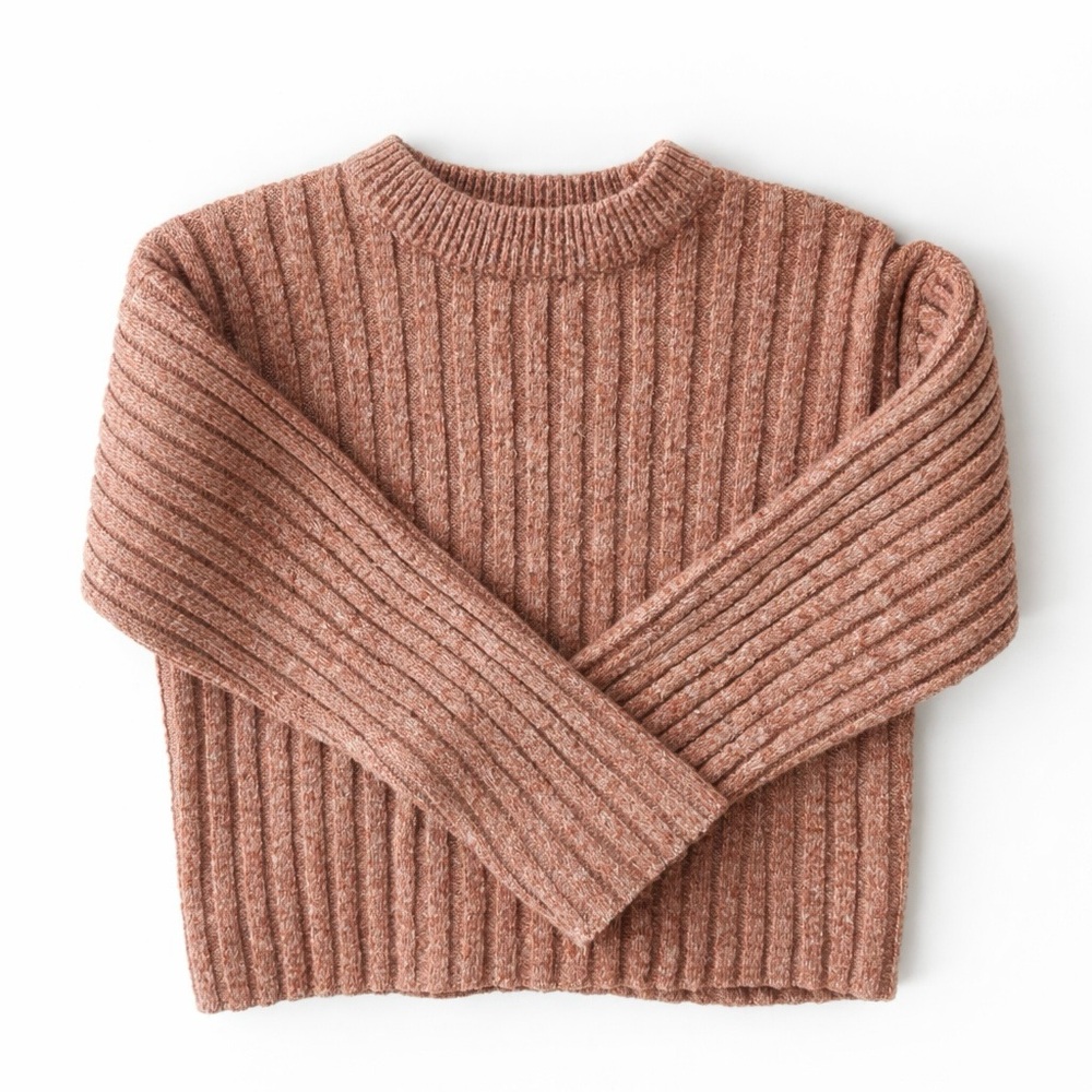 ZARA Baby Ribbed Knit Sweater Brown Size 3-4 Years Cozy Neutral